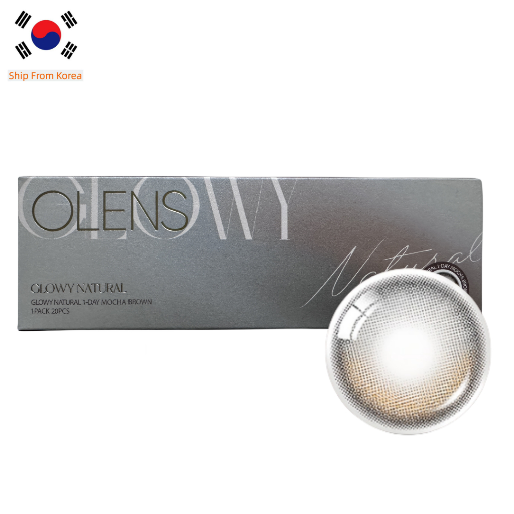 Ống kính áp tròng OLENS GLOWY TỰ NHIÊN MOCA BROWN 20P, ống kính hàn quốc, ống kính