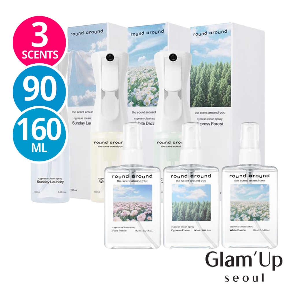 🇰🇷[Round Around] Máy làm mát không khí Cypress Clean 90ml / 160ml - Cypress Forest / White Dazzle / 