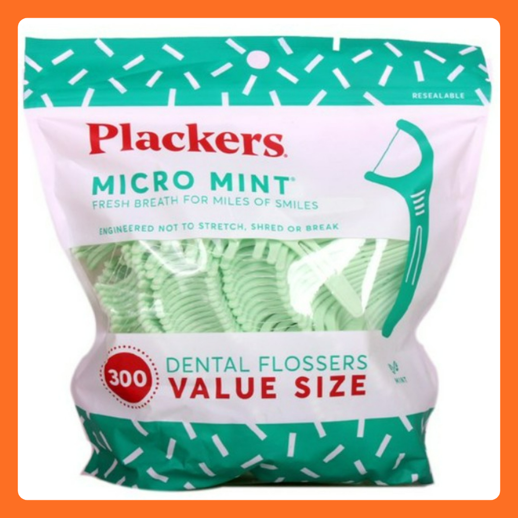 [Plackers] Dụng cụ đánh bóng Micro Mint (300-count)
