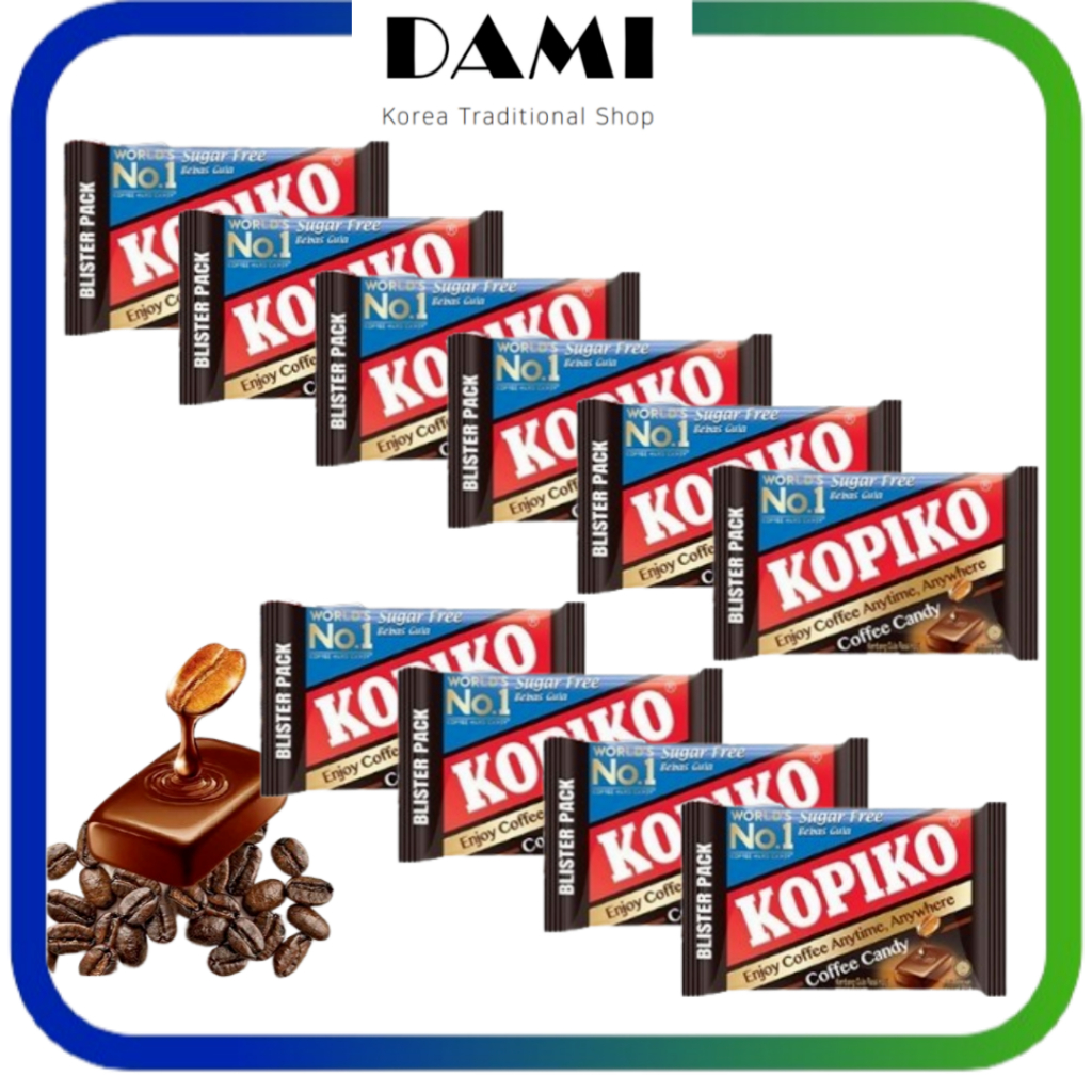 Kẹo hương cà phê không đường Kopiko 32 g x 10 vỉ (nobox) [Kẹo Hàn Quốc]