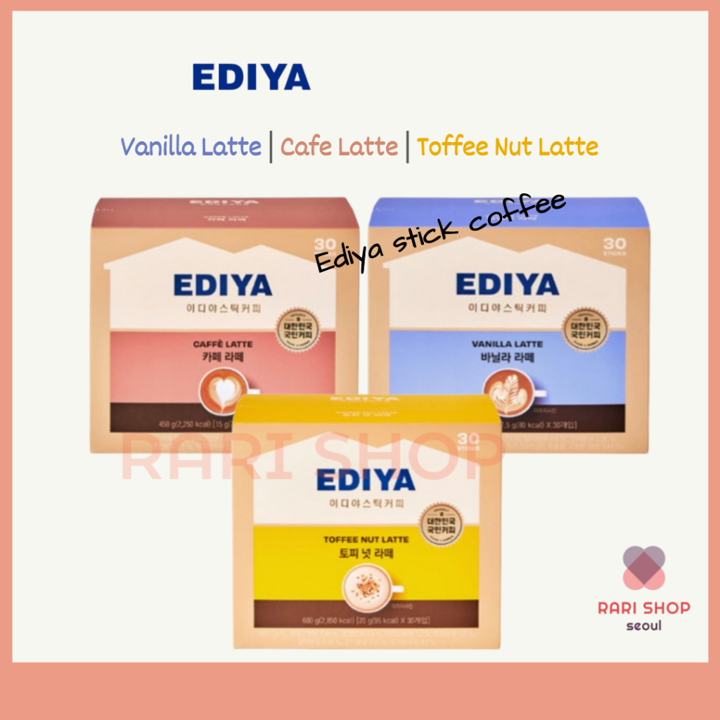 [Ediya] Que cà phê Ediya Latte (10T / 30T) Vanilla Latte | Cafe Latte | Hạt cà phê Latte