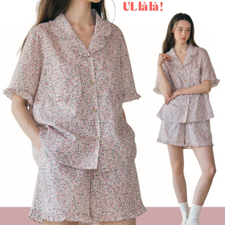   MALL CHÍNH HÃNG   B25217WPSSN  BASIC ULLALA PYJAMAS Bouquet Set bộ đồ ngủ mặc nhà hoa nhí chất kate 
