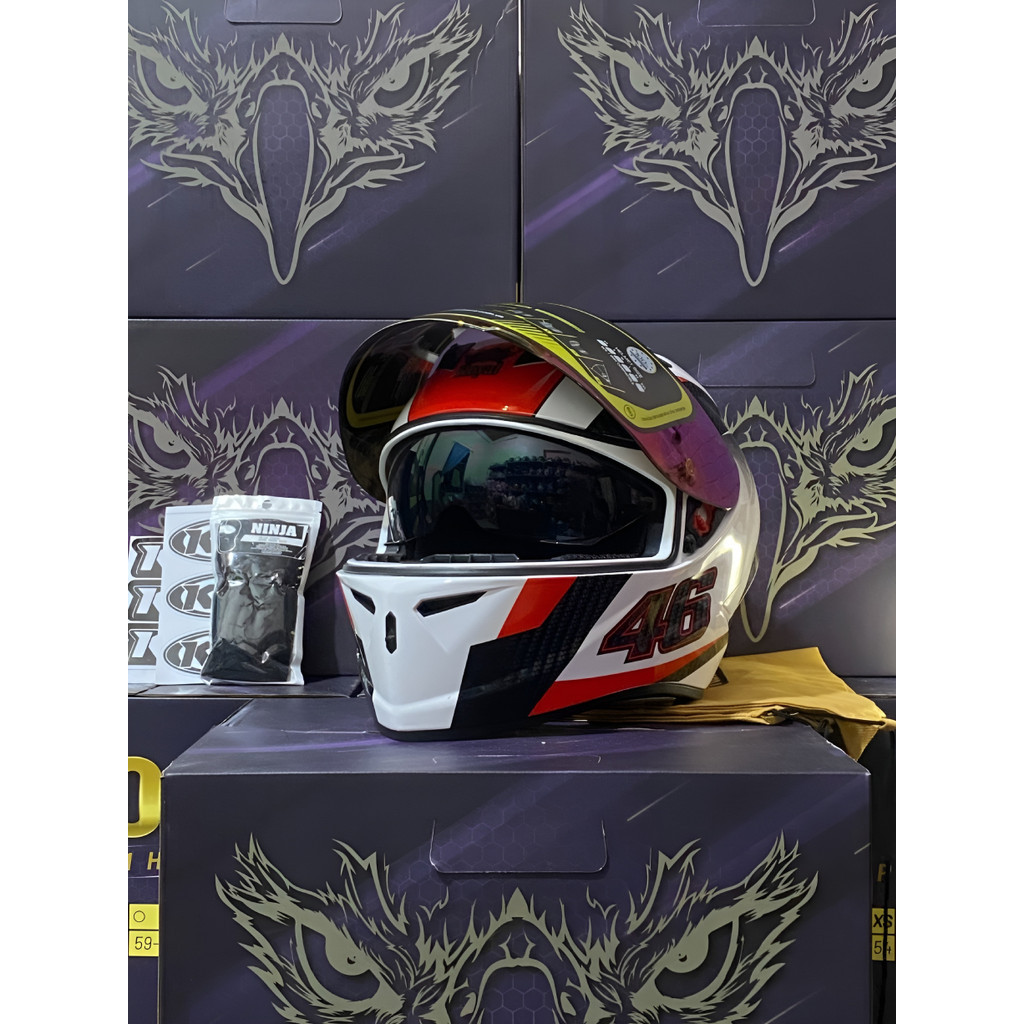 Mũ bảo hiểm full face Royal M266 2 kính tem 46 chính hãng (Tặng kèm khen trùm ninja + Tem KYT + Túi 