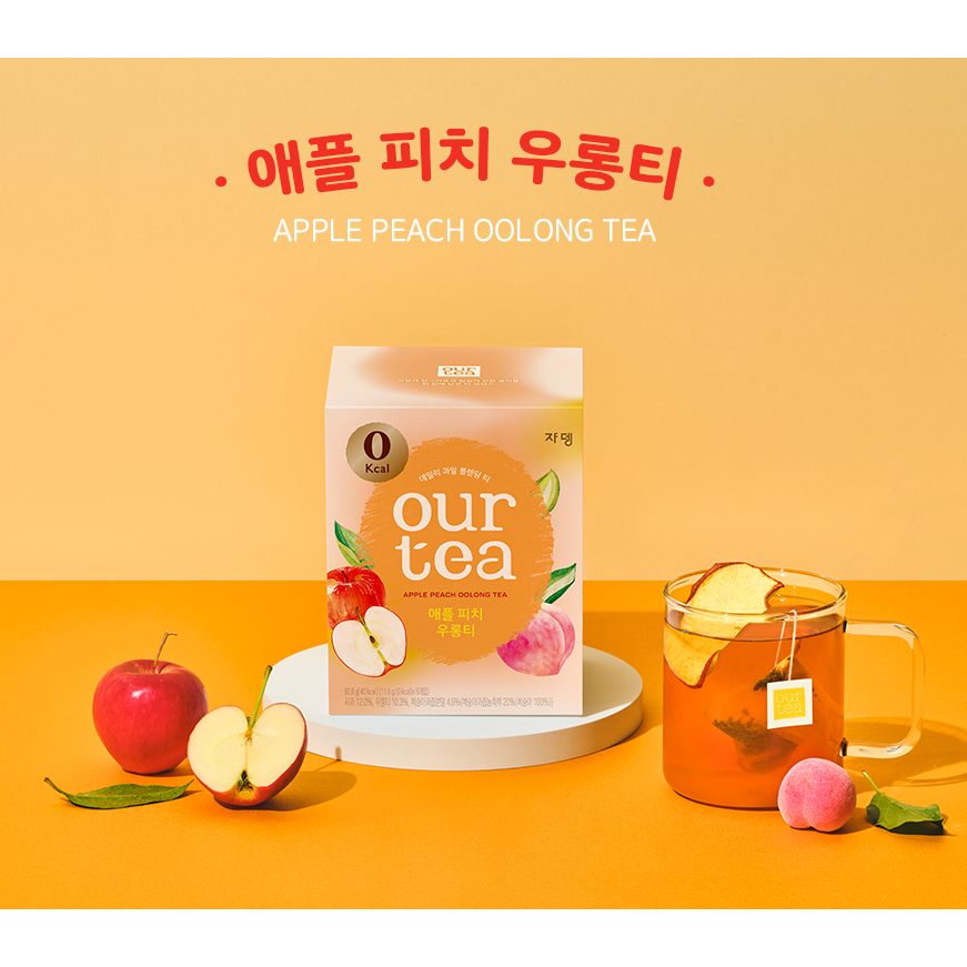 Trà Oolong Táo Đào Hàn Quốc với Táo Khô 8p + 8p (Tổng cộng 16p)