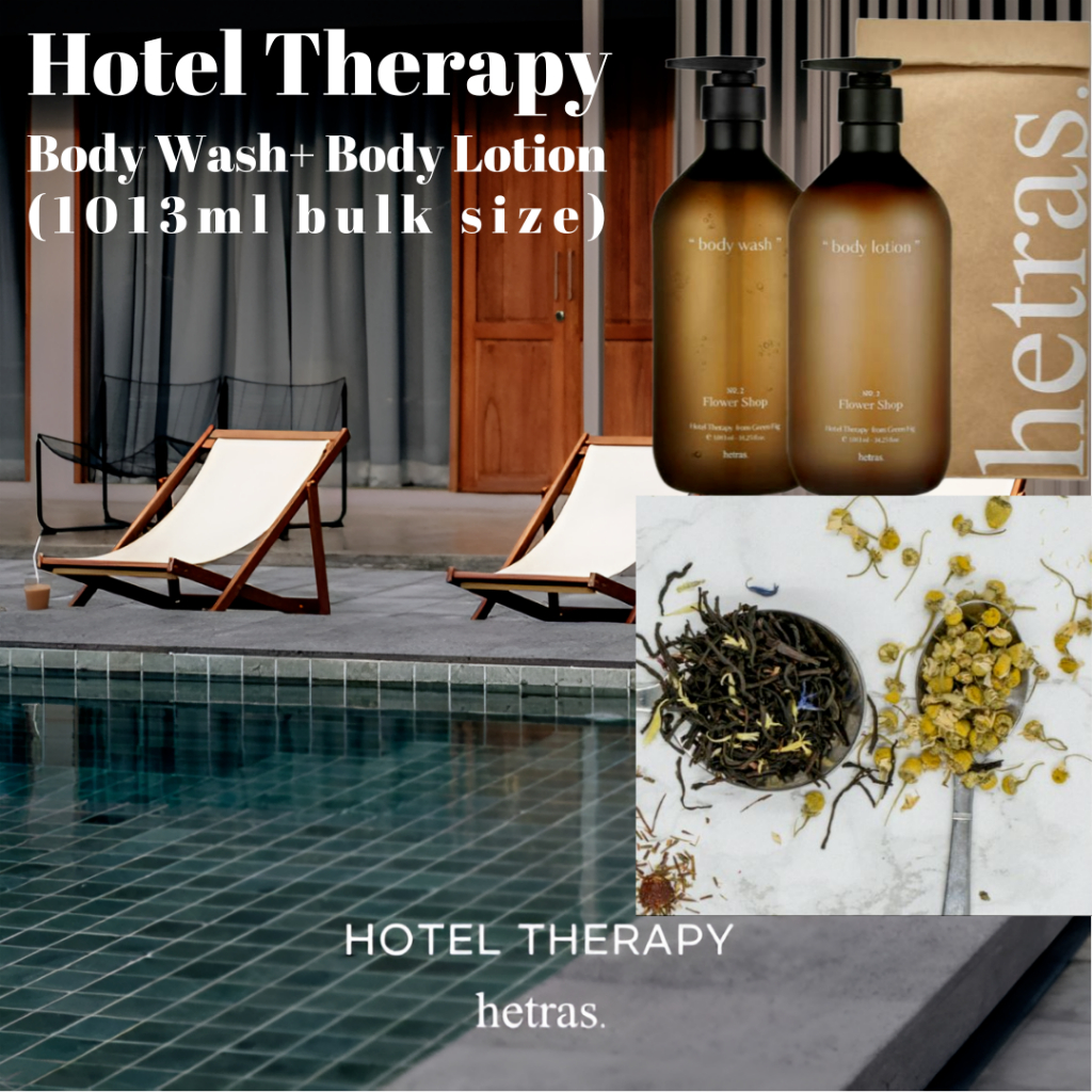 [Hetras] Sữa Tắm Trị Liệu Khách Sạn 1013ml + Sữa Dưỡng Thể 1013ml Dung Tích Lớn, Hương Thơm