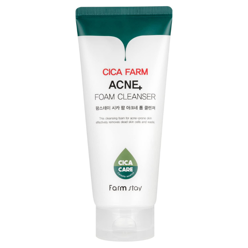 Sữa rửa mặt tạo bọt Hỗ trợ giảm mụn Farm Stay Cica Farm 6.08 fl.oz / 180ml (Hạn sử dụng: 2027.06)
