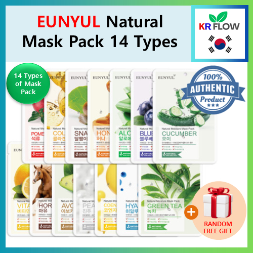 [Eunyul] Gói mặt nạ tự nhiên 14 loại / Tấm mặt nạ HÀN QUỐC + QUÀ TẶNG MIỄN PHÍ RANDOM