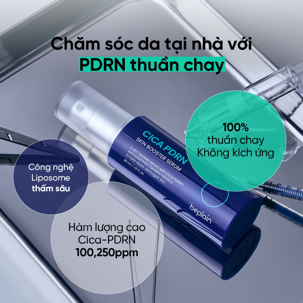 [Beplain Chính Hãng] [Combo độc quyền 30ml X2] Tinh chất BEPLAIN PDRN Rau Má phục hồi & tái sinh tổn thương cho da trẻ hoá, cấp ẩm & căng bóng Cica PDRN Skin Booster Serum 30ml +30ml | BigBuy360 - bigbuy360.vn