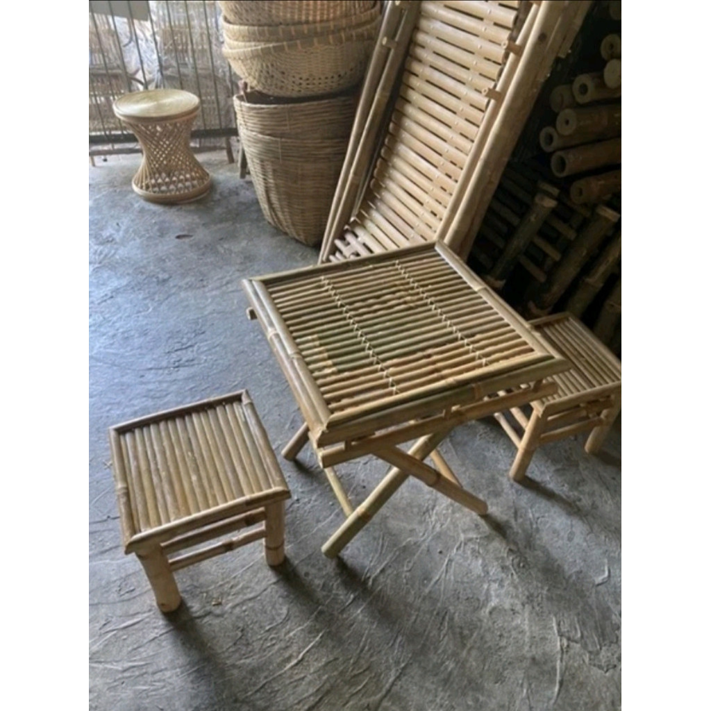 BÀN GHẾ TRE, ĐÔN TRE, TRANG TRÍ