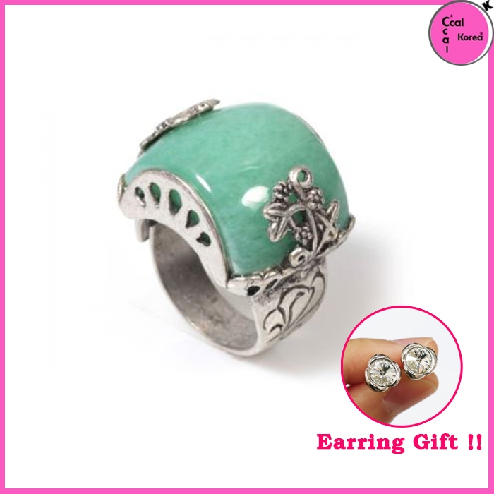 KPOP Hàn Quốc Phong Cách Truyền Thống Đá Quý Aventrine Ngọc Nhẫn Thiết Kế Hàn Quốc Nhẫn Cưới Đồng Ha