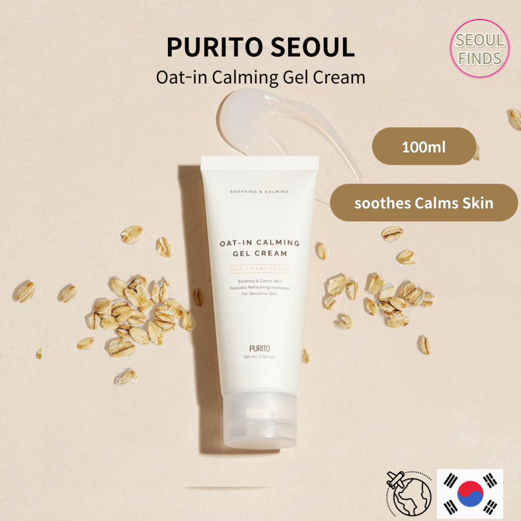 [PURITO SEOUL] Kem dưỡng ẩm yến mạch thuần chay 100ml / Làm dịu, Kem dưỡng ẩm