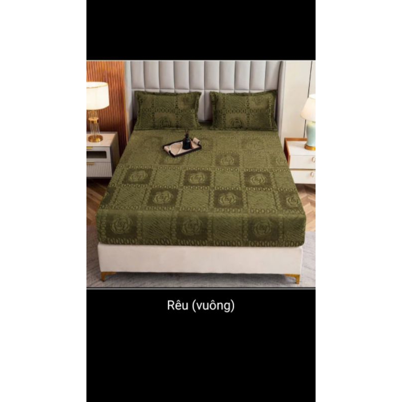 Bộ Ga Gối Nỉ Nhung COCO Chất Liệu Mềm Mại Siêu Ấm Cho Mùa Đông . Bộ 3 Món Ga Giường Vỏ Gối Nỉ Nhung 