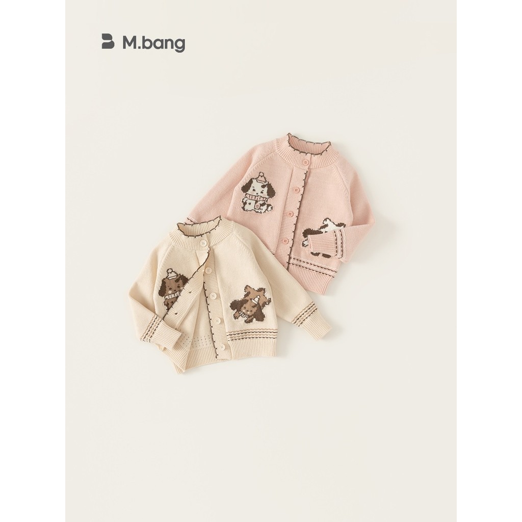 Áo len có cúc bé gái Mbang siêu mềm ấm, Áo len bé gái Mbang hàng thiết kế xinh xắn
