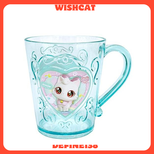Cốc trong suốt WishCat Heart Design dành cho trẻ em – 300ml, Cốc có tay cầm dễ thương