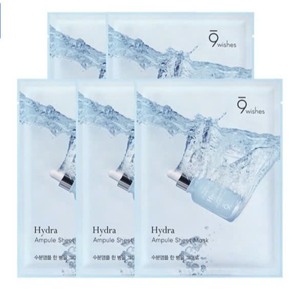 Mặt nạ dưỡng ẩm Nine Wishes Hydra Ampule (hộp 5 miếng)