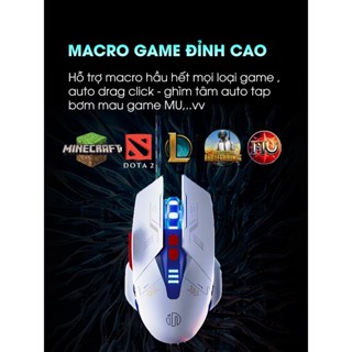 Chuột gaming có dây TEKKIN W9P GUNDAM 7 nút bấm silent chống ồn 1000Hz 12800 DPI led RGB có app cho máy tính