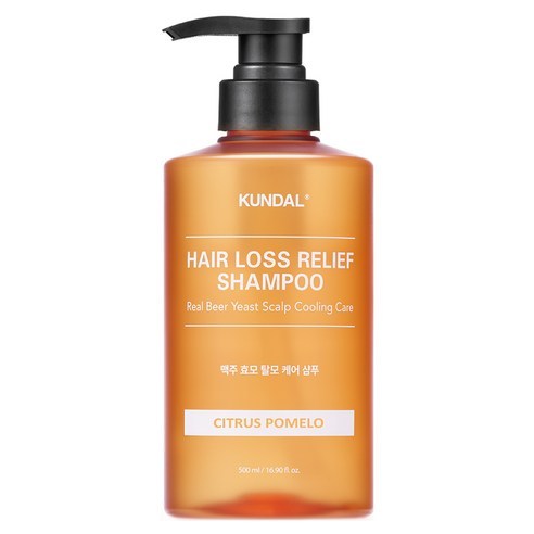 KUNDAL BEER YEAST SHAMPOO – HAIR LOSS RELIEF, SCALP STRENGTHERING, CITRUS POMELO FRAGRANCE, 500ML