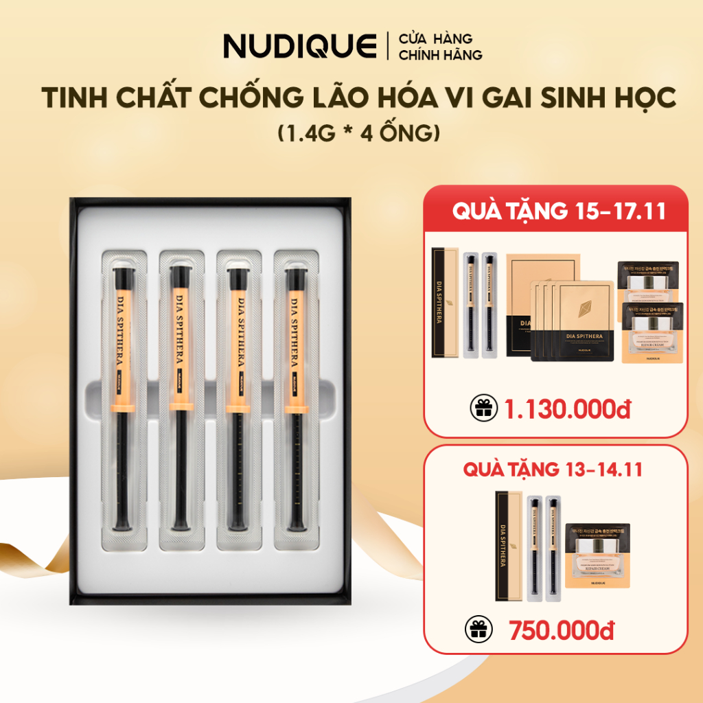 Tinh Chất Chống Lão Hóa Vi Gai Sinh Học NUDIQUE Dia Spithera Ampoule - Hộp 4 Ống
