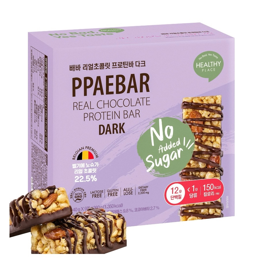 [Ppaebar] * Han So Hee 's Pick * Thanh Protein Ppaebar Dark 150kcal 40g x 9ea mỗi hộp / Thanh Protei