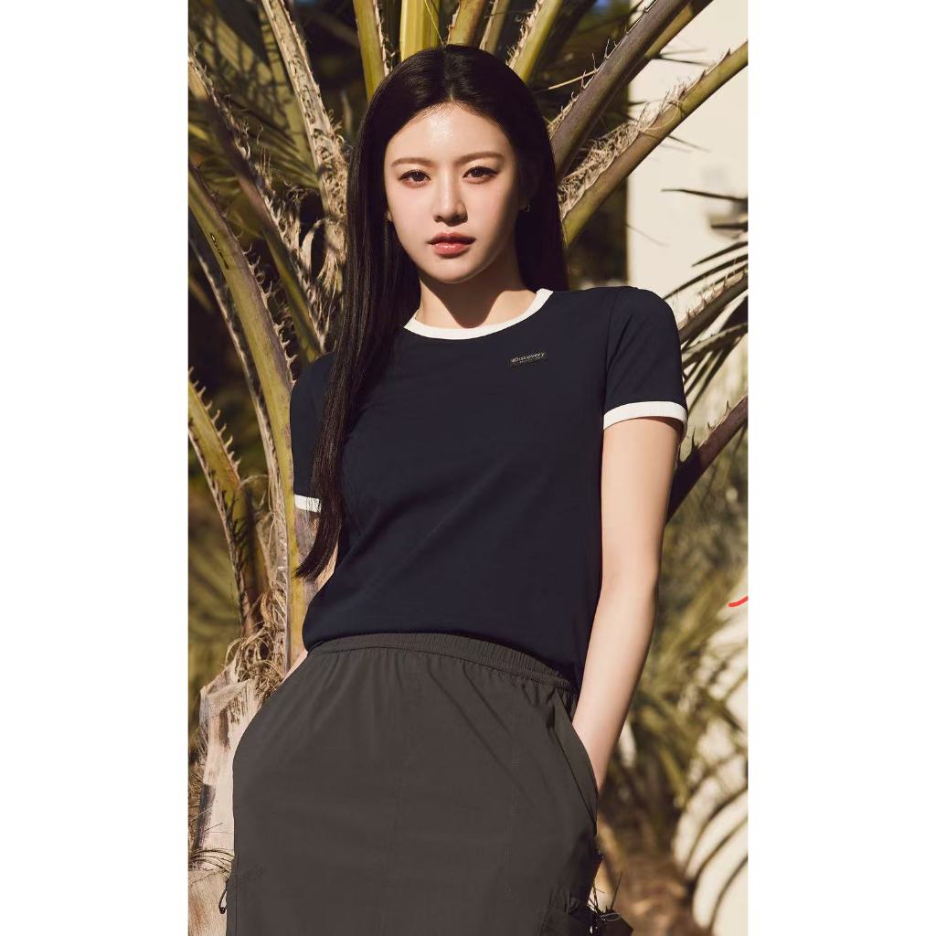 ML Hàn Quốc Cổ phiếu địa phương Discovery Expedition Fresh Vent Nữ Ringer Áo thun ngắn tay – Có sẵn 