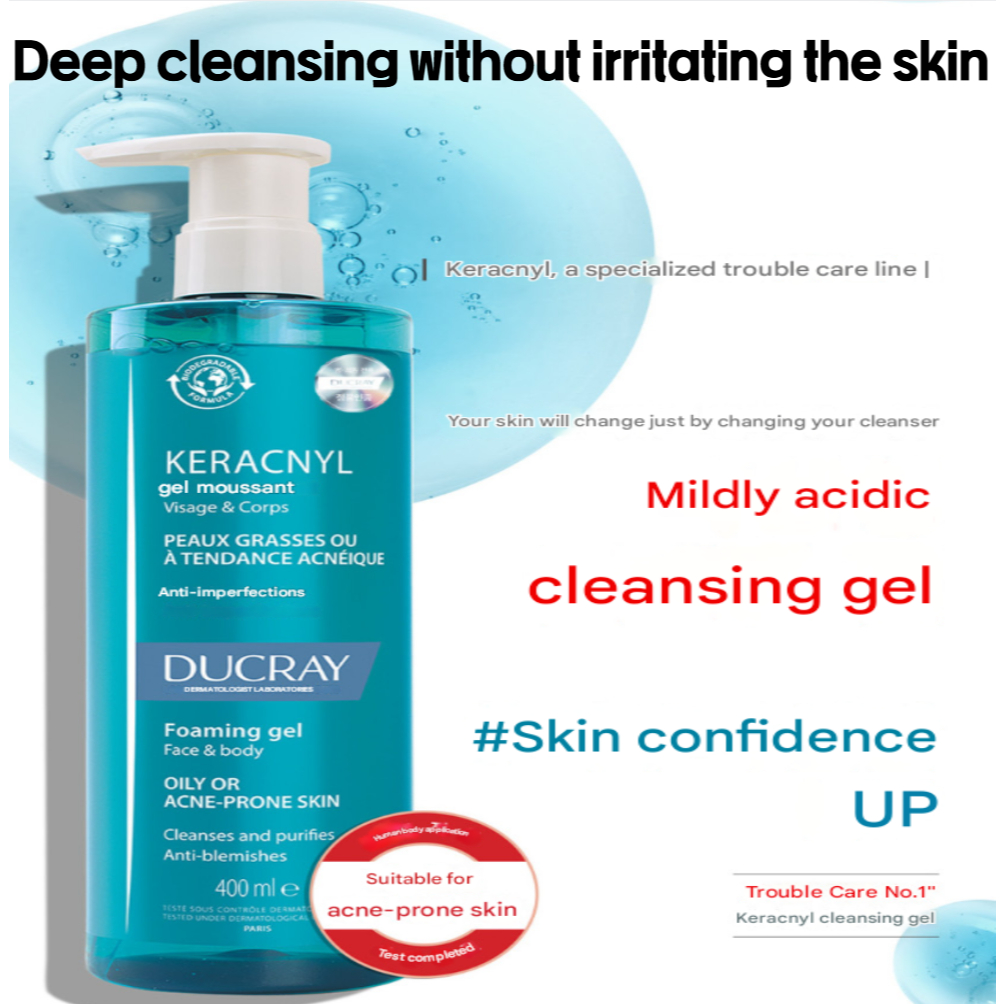 Gel tạo bọt Ducray Keracnyl 400ml