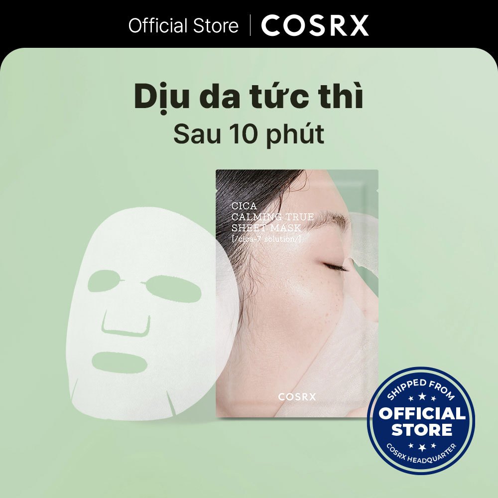  Mặt nạ giấy COSRX Cica calming true - làm dịu da nhạy cảm & phục hồi 