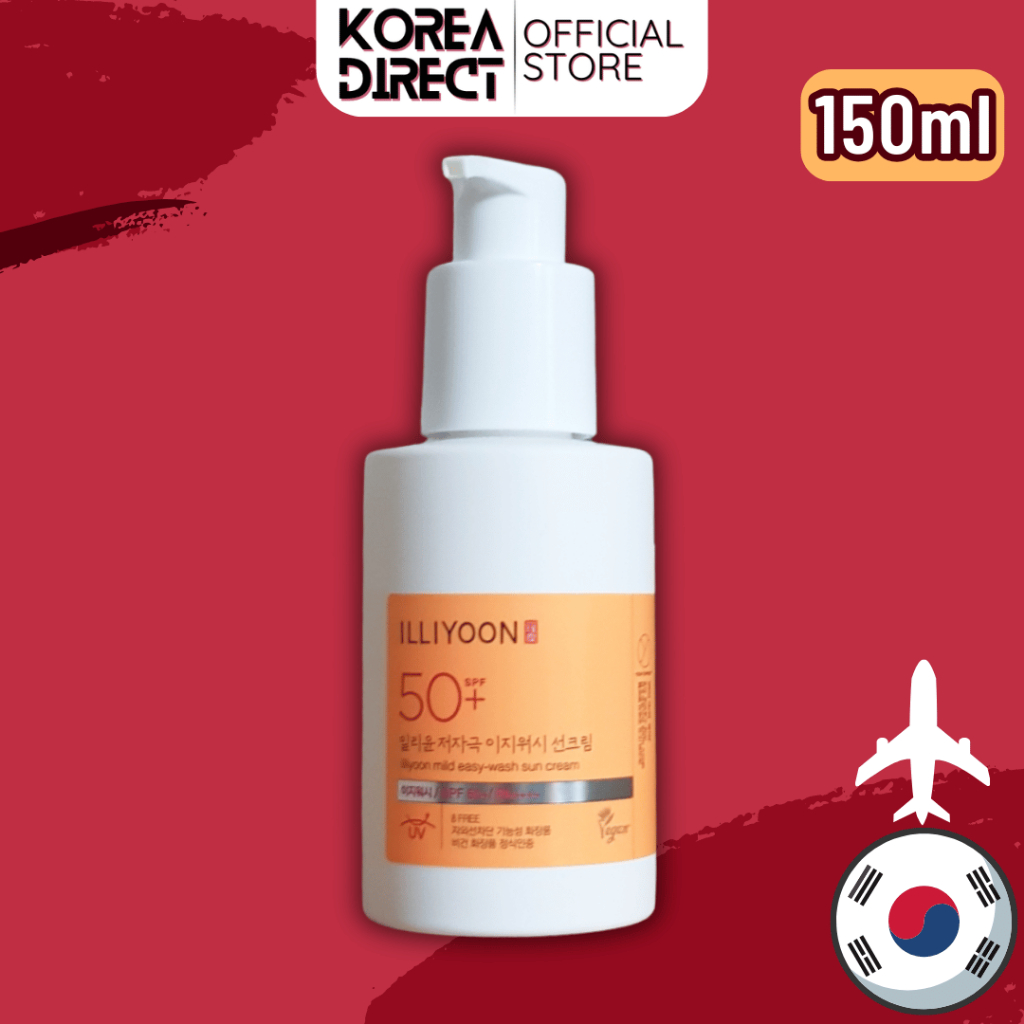 Kem chống nắng ILLIYOON Mild Easy Wash 150mL, Kem chống nắng SPF50 kéo dài 8 giờ +