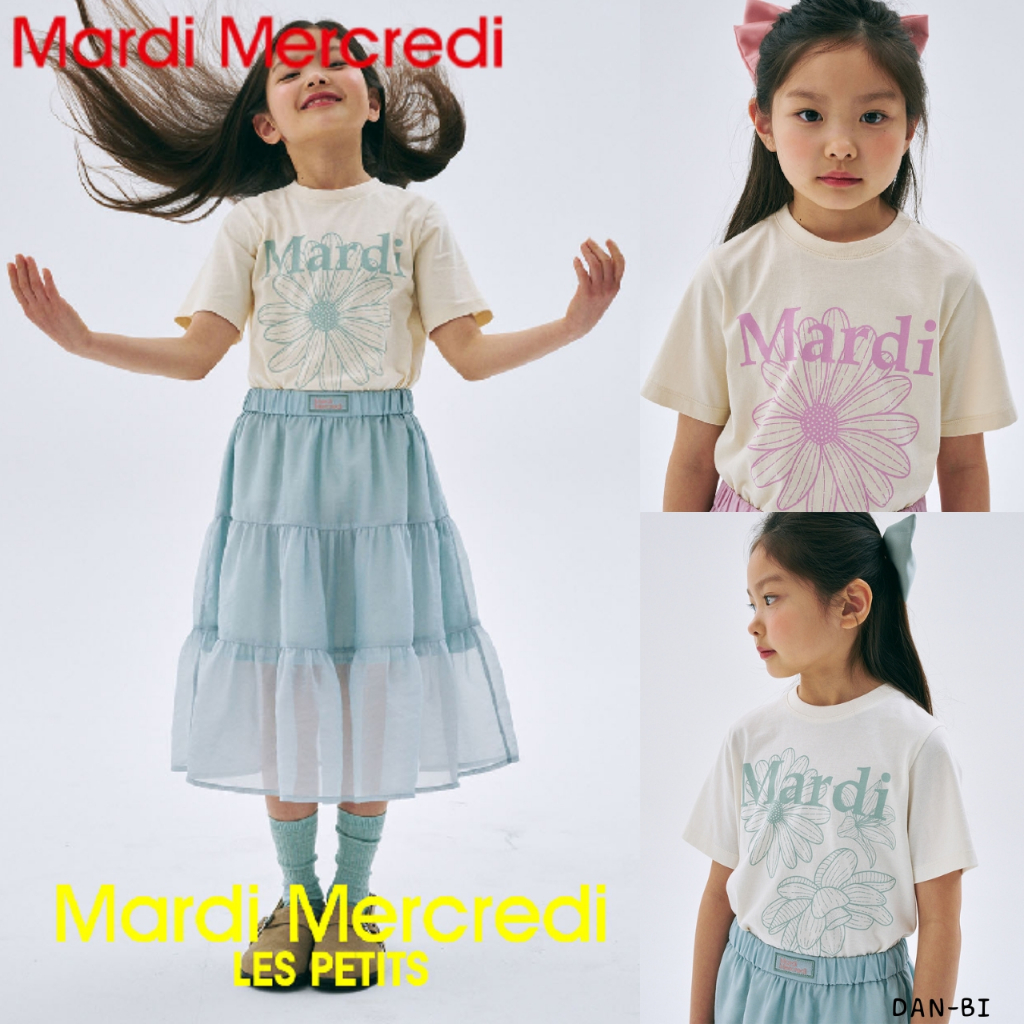 [MARDI MERCREDI] ÁO THUN TRẺ EM TRIPLE & FLOWER _ 6 màu / 100% sản phẩm KR chính hãng / vận chuyển n