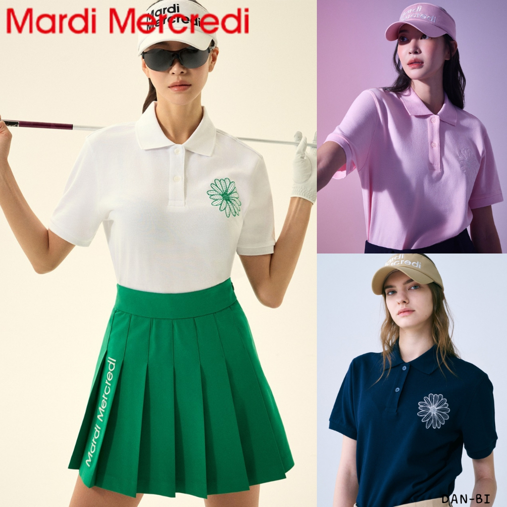 [MARDI MERCREDI] [ACTIF] ÁO THUN PIQUET FLOWER NEEDLEWORK _ 5 màu / sản phẩm KR chính hãng 100% / vậ