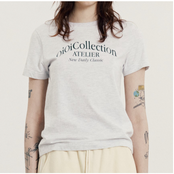 Áo thun OIOI Collection Atelier Standard Fit (Xám nhạt)