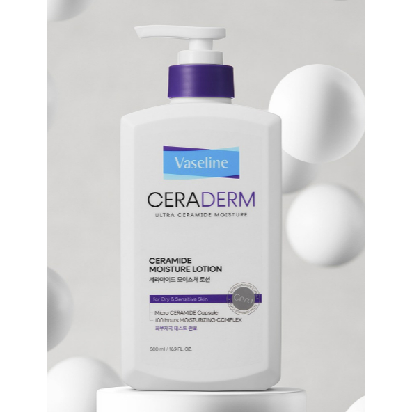 Sữa dưỡng thể dưỡng ẩm Aekyung Vaseline Ceraderm, 500mL