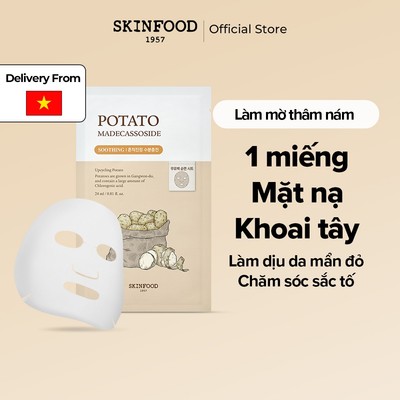 [Skinfood Official] [mánh lới quảng cáo] Mặt nạ tấm Khoai tây Madecassoside 1ea / Làm dịu da kích ứng / Cải thiện sắc tố