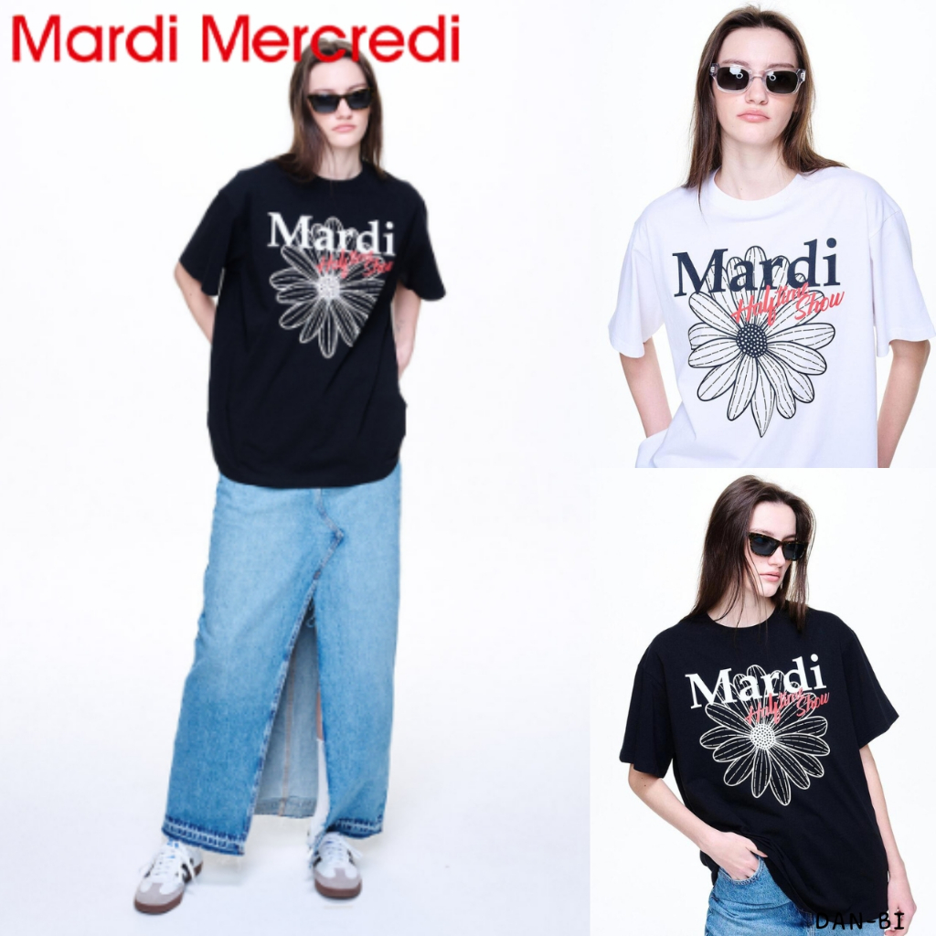 [MARDI MERCREDI] ÁO THUN UNISEX FLOWERMARDI HALFTIME SHOW _ 2 màu / sản phẩm KR chính hãng 100% / vậ