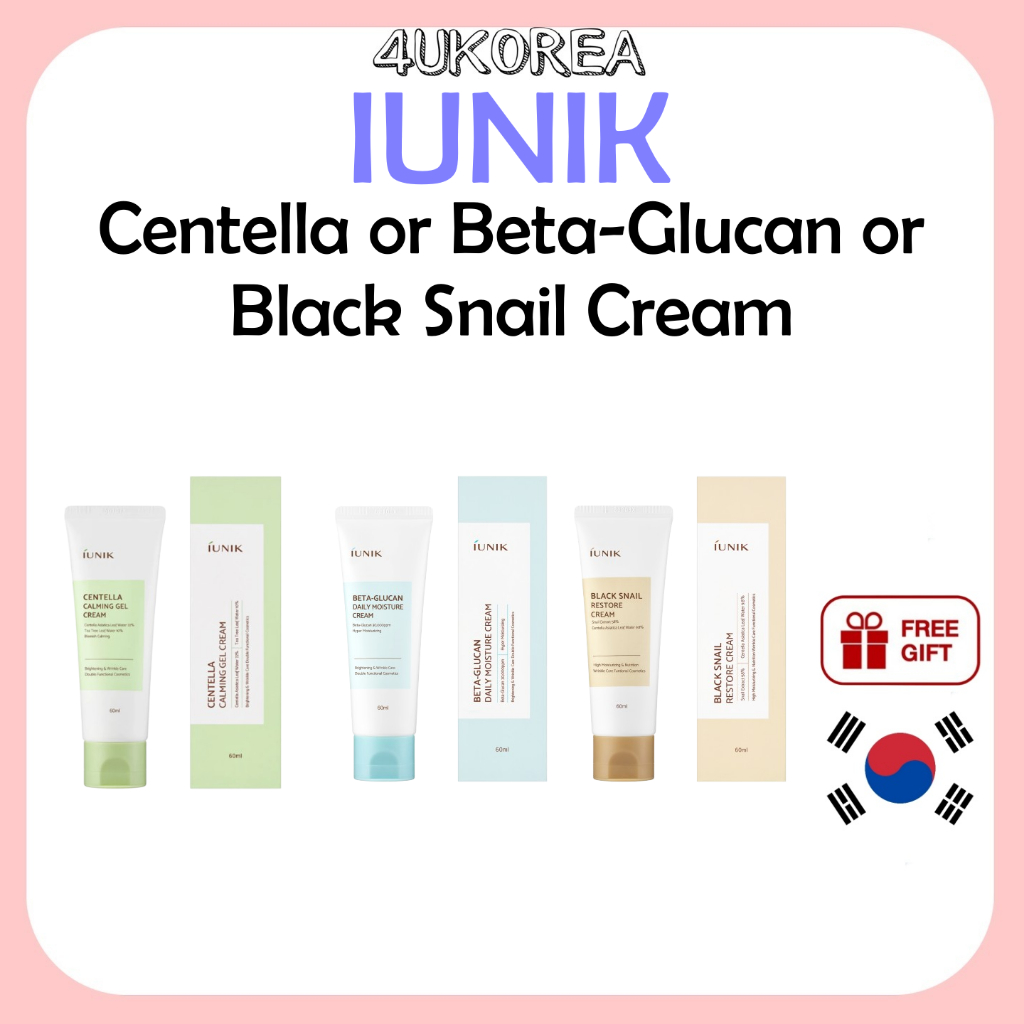IUNIK Centella hoặc Beta-Glucan hoặc Black Snail Cream 60ml / K-BEAUTY
