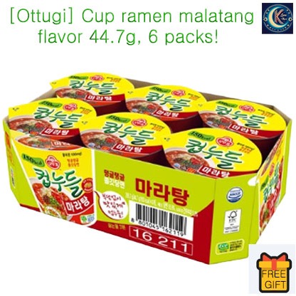 [Ottugi] Cốc ramen malatang hương vị 44,7g, 6 gói
