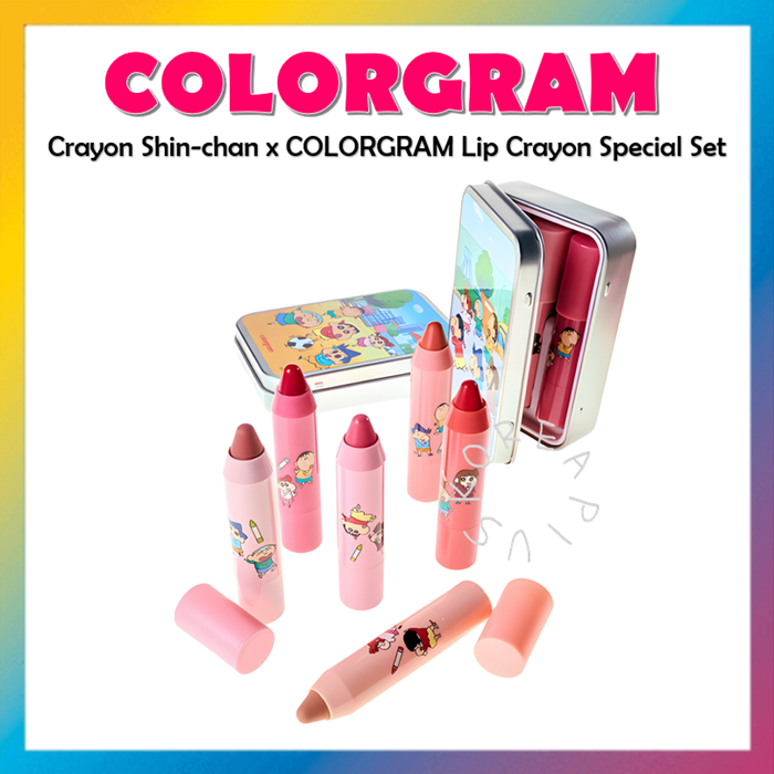 [colorgram] Bộ bút chì màu Crayon Shin-chan x colorgram Màu lì Lip Crayon