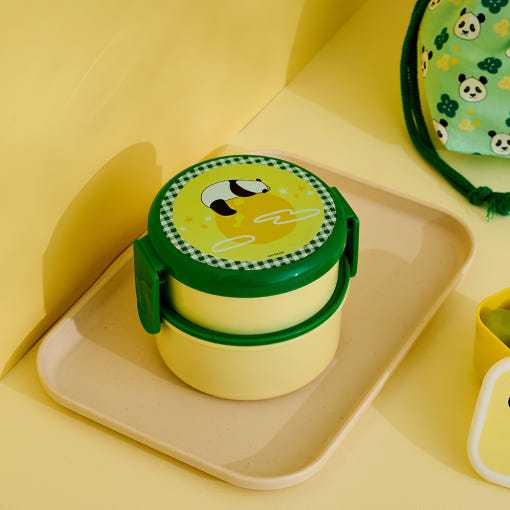 Hộp cơm trưa tròn 2 tầng FuBao & Bao Family – Everland Panda Bento