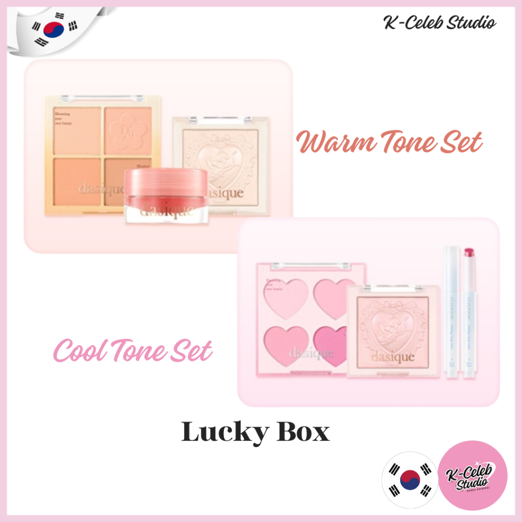 dasique Lucky Box Blending Mood Cheek Luxe Glow Highlighter Lip Jam