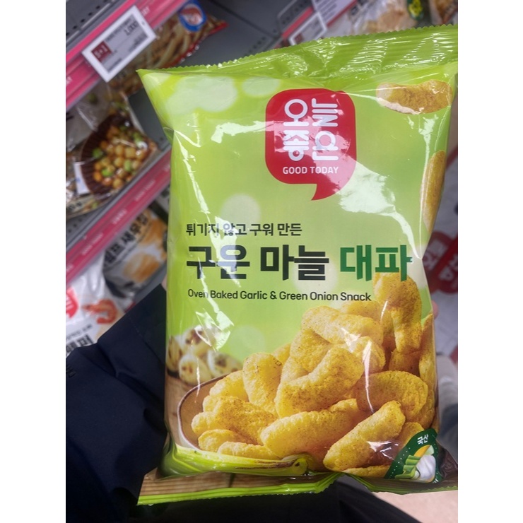 [Lotte Mart] Món ăn nhẹ hành tây xanh tỏi rang ngon hôm nay 50g x 3 gói