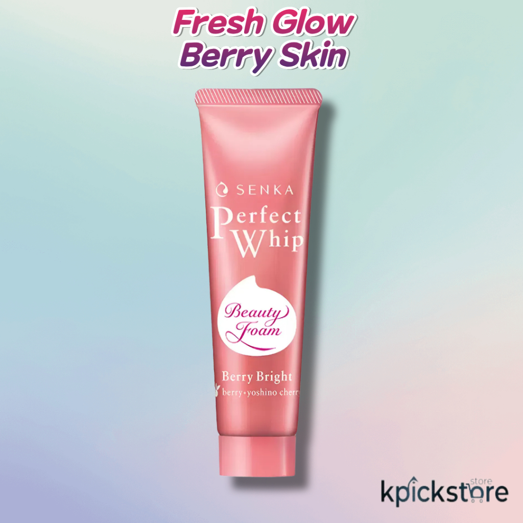 Senka Perfect Whip Berry Bright Cleaning Foam Glow Skin Face Wash Deep Clean Fresh Daily Clean Korea