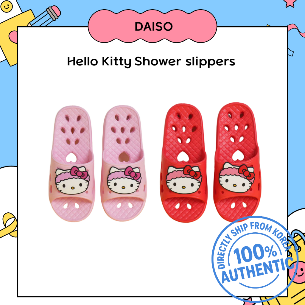 Hàn Quốc daiso korea Dép tắm Hello Kitty EVA