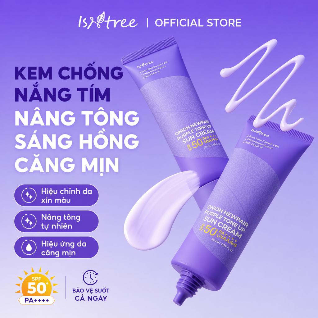 [NEW] ISNTREE Kem Chống Nắng Nâng Tone Hành Tím 50ml