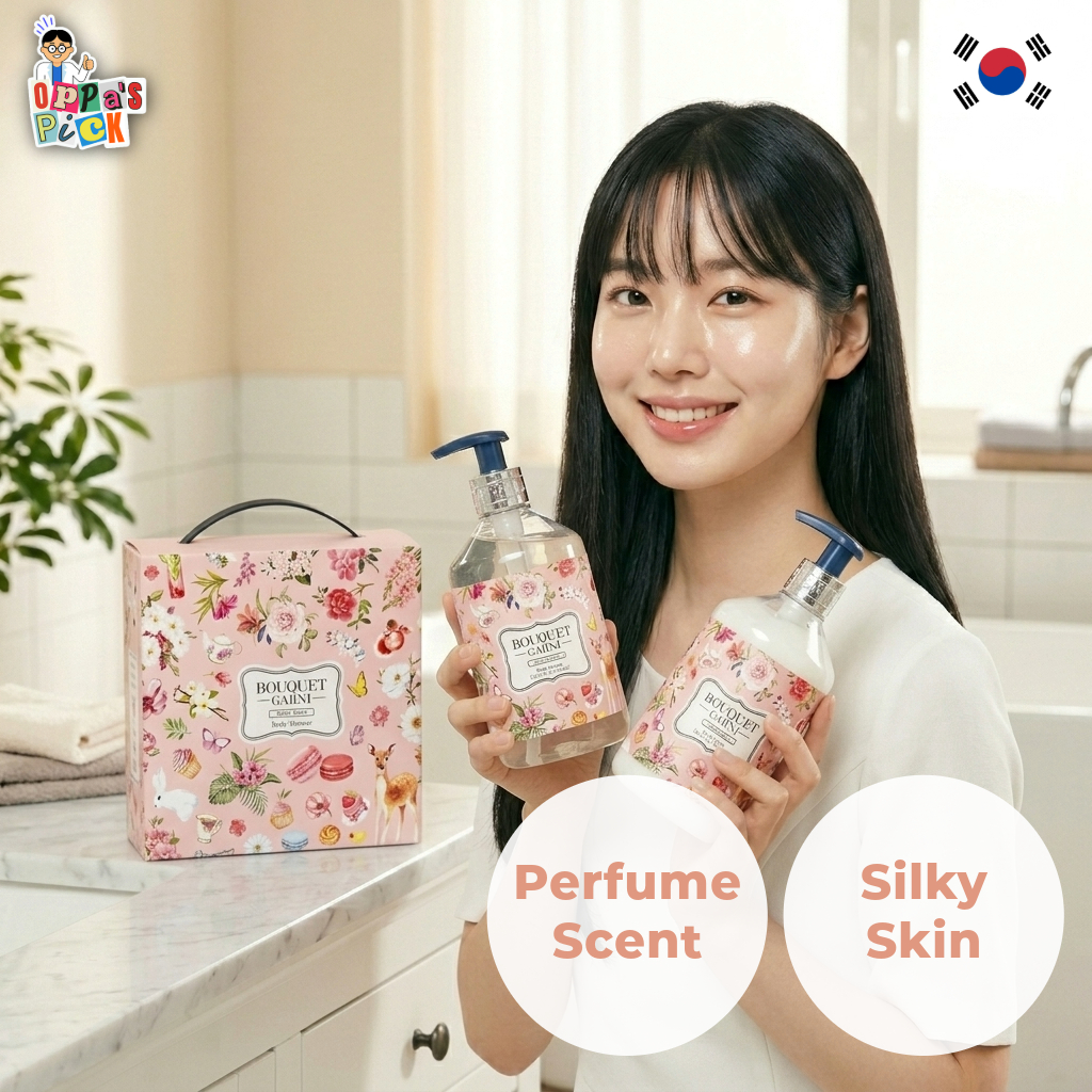 [BOUQUET GARNI] Bộ chăm sóc cơ thể (Wash + Lotion) 520ml x 2 - White Musk | Độ ẩm lâu dài & sâu
