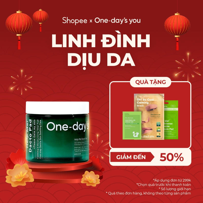 [Toner Pad] Bông Đắp Toner Thuần Chay Dịu Da/ Giảm Mụn | ONE DAY'S YOU Help Me Dacto Pad (60 Miếng)