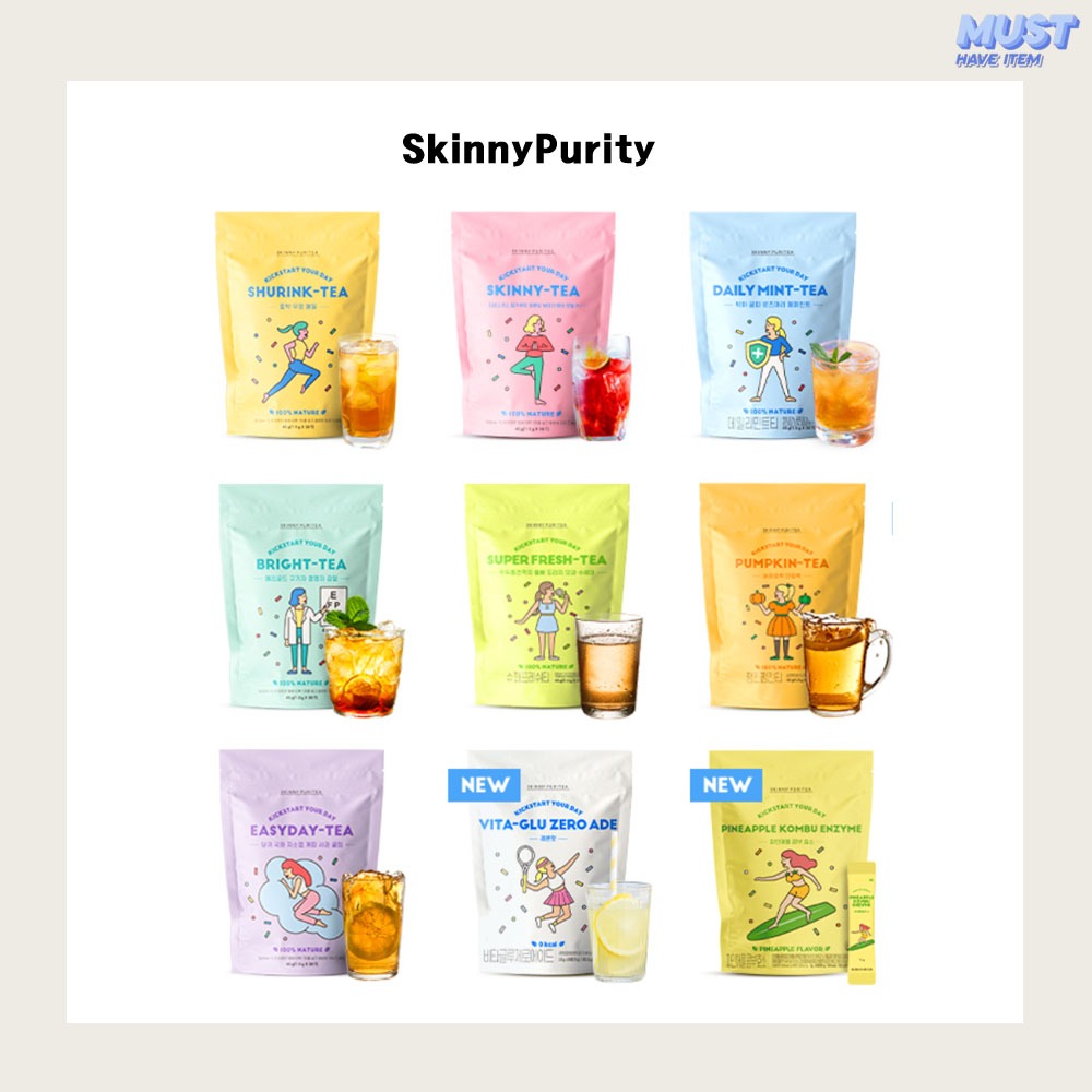 Túi trà tam giác SkinnyPurity 30p, Hỗn hợp đồ uống dạng bột 30p