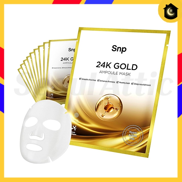 Mặt nạ Ampoule Collagen Gold SNP / Mặt nạ làm săn chắc da đàn hồi 24K