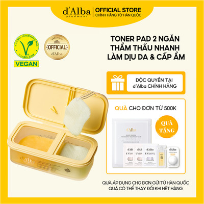 [d’Alba Official] Toner Pad 2 ngăn chăm sóc toàn diện làm dịu da cấp ẩm d'Alba Double Quick Liposome 100 Miếng/Hộp