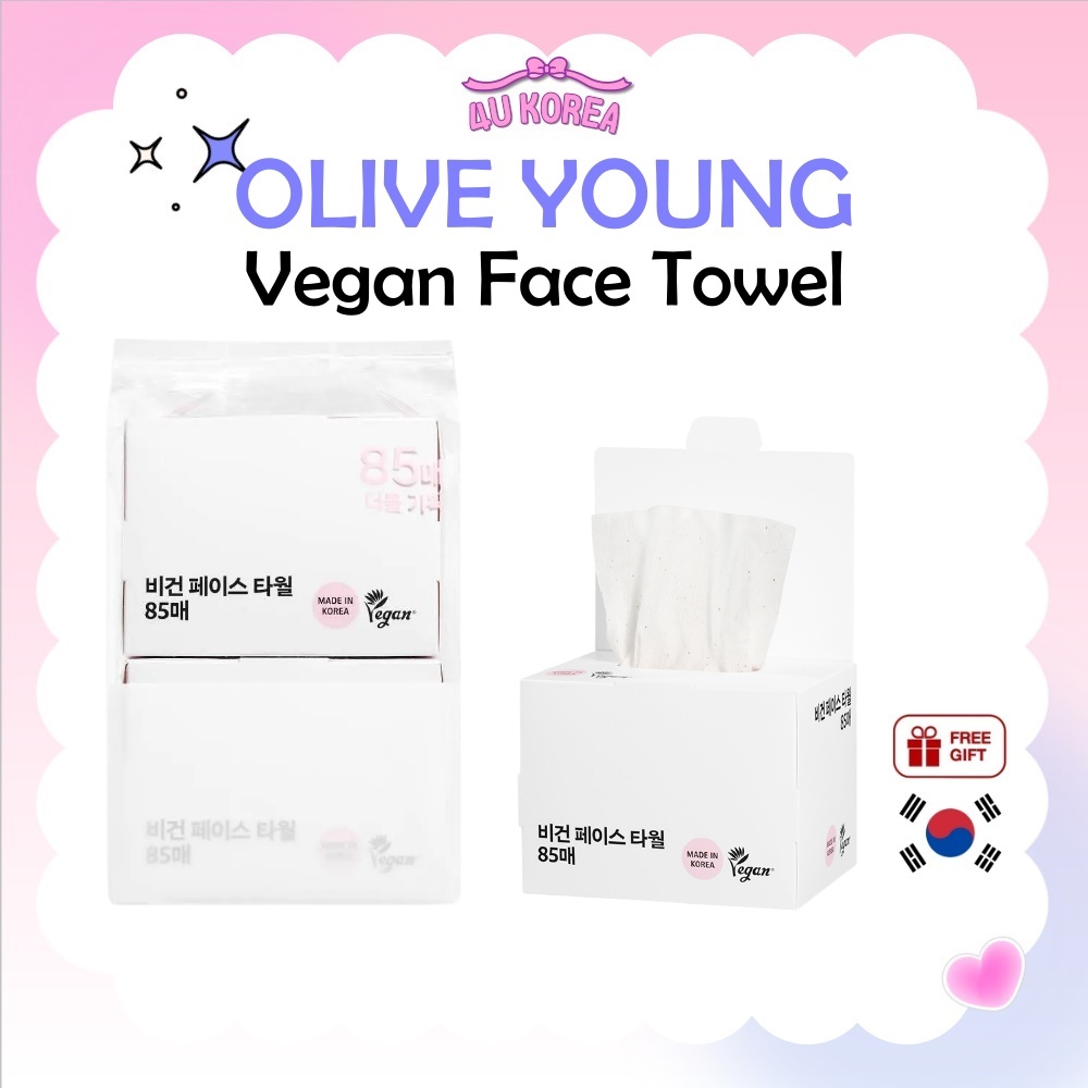 (1 + 1) Khăn mặt OLIVE YOUNG Vegan - 85 tờ / K-BEAUTY