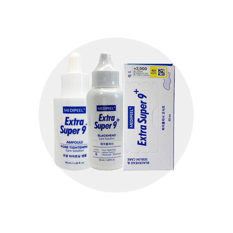[MediPeel] Bộ sưu tập Extra Super 9 Plus / Dung dịch chăm sóc mụn đầu đen 50ml / Ampoule siết chặt l