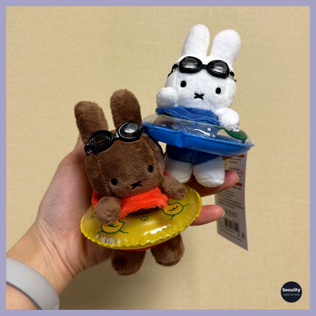 Miffy & Melanie Búp Bê Keychain Kem Đá - Miffy Keyring Bikini với Kính Bơi & Ống